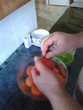loupání rajčat