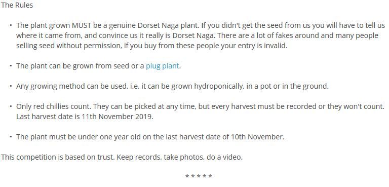 Dorset Naga Chalenge - rules